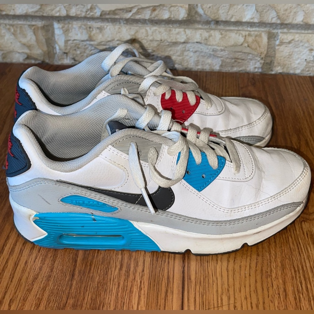 Nike Air Max White/Iron Blue/Red Youth 6Y Women’s Size 7.5 CD6864 108